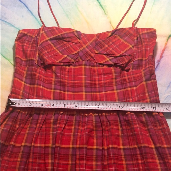 100% Cotton Plaid Bowtie Dress - Picture 4 of 6